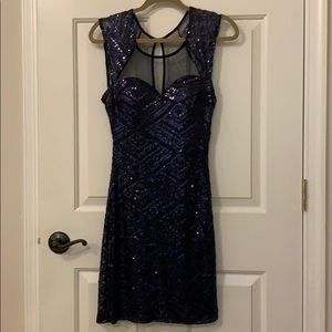 Sequin Hearts sleeveless black dress